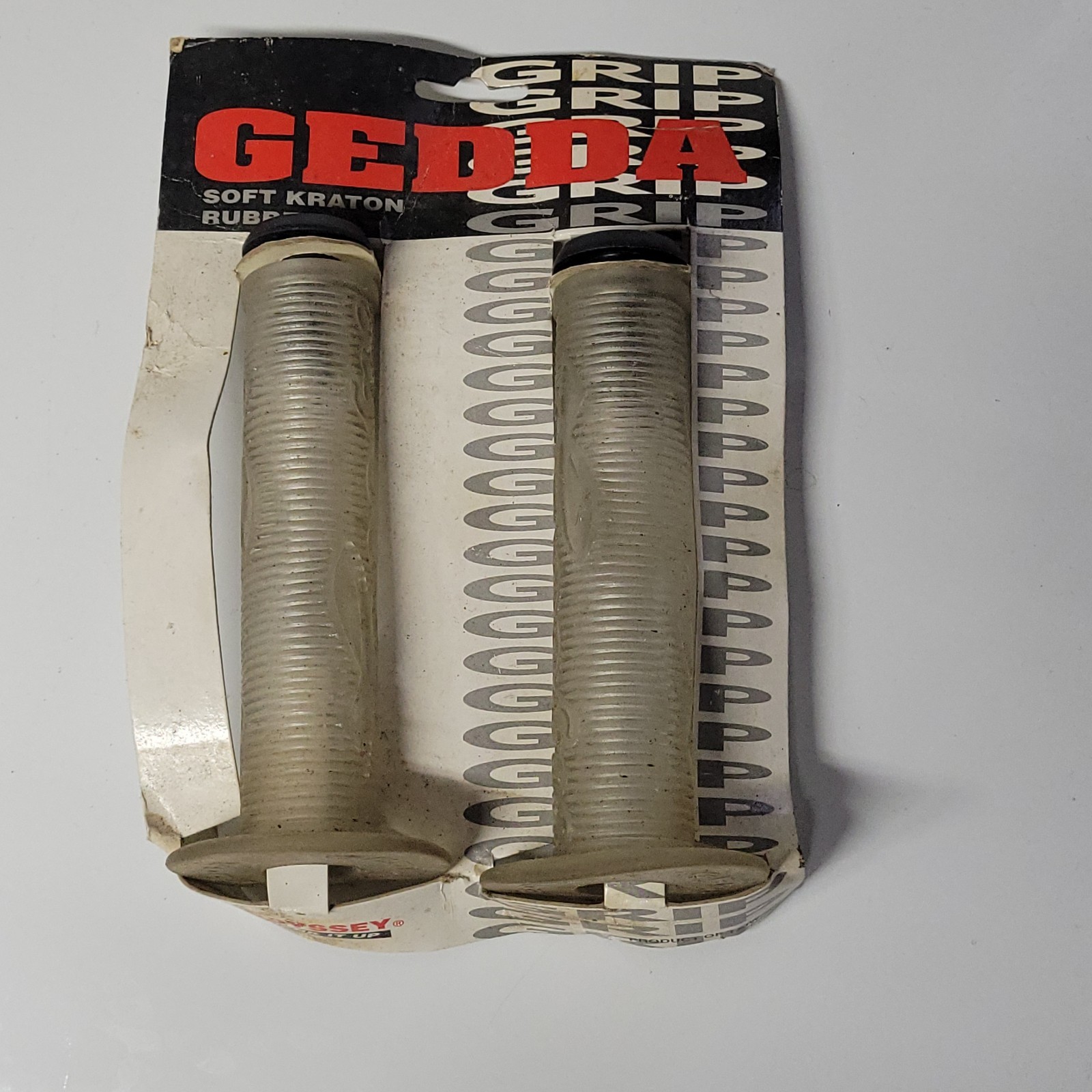 old mid  school NOS Odyssey  Gedda clear  bmx bike grips