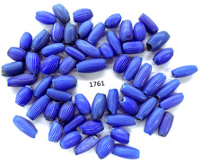 Antique Blue Onion Skin Chevron African Trade Beads Venice  1761 BN 66 READ !