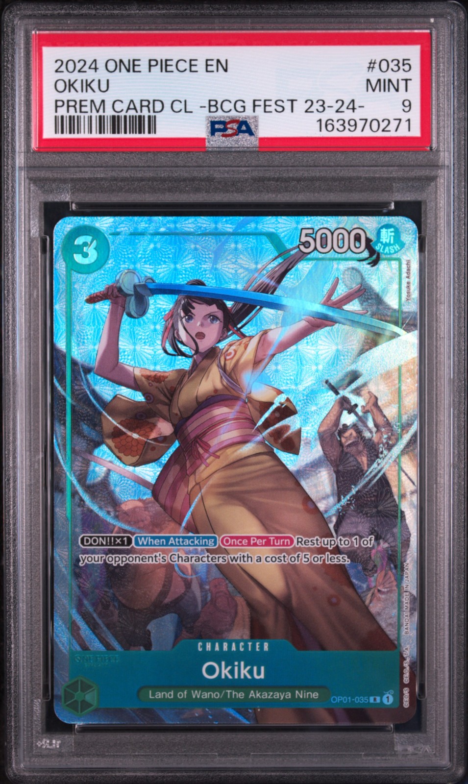 2024 ONE PIECE PREMIUM CARD COLLECTION #035 OKIKU PSA 9