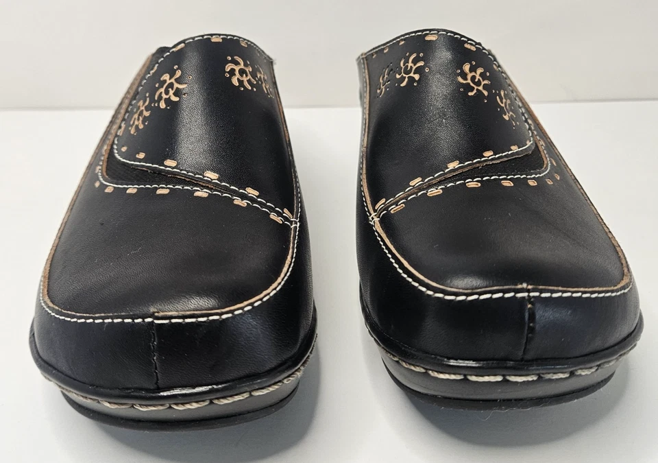 Spring Step L’ Artiste Chino Black Leather Clog Size 37 US Size 6.5 - Image 2 of 4