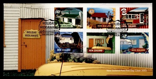 DR WHO 2002 NEW ZEALAND FDC HOLIDAY HIDEAWAYS CACHET COMBO M71931