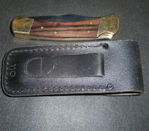 Unmarked Buck 110 Messerklinge Quick Open Button mit Verschlussscheide - Bild 3 von 5