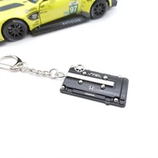 Metal Engine Cover Keychain Mini Engine Model Car Key Ring Key Fob for Honda Blk