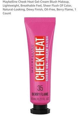 Maybelline New York Cheek Heat Sheer Gel-Cream Blush 35 Berry Flame, 2pk