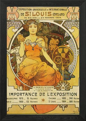 Alphonse Mucha Jugendstil gerahmtes Wandbild Poster Leinwanddruck Bild