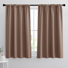 RYB HOME Blackout Curtains for Bedroom - Heavy Duty Thermal Insulated Mocha