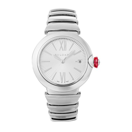 Unused BVLGARI LVCEA LU36C6SSD Silver Stainless Quartz Women's Watch in Box