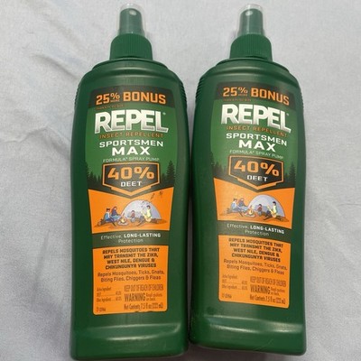 (2) Repel-Insect Repellent-Sportsmen Max Formula 40%DEET  7.5 fl oz  Pump Spray