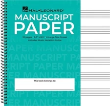 Wide Staff Wirebound Manuscript Paper (Aqua Cover) (Spiral Bound, Comb or Coil)
