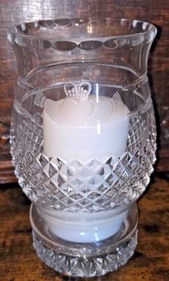 Galway Irish Cut Kristall Windlicht Lampe Kerzenhalter 24% Bleikristall 2 Stück