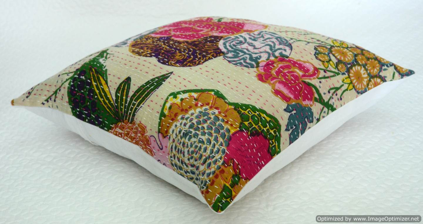 INDIEN KANTHA COUETTE Floral Imprimé Double & Reine Bloc Hiver Couvre
