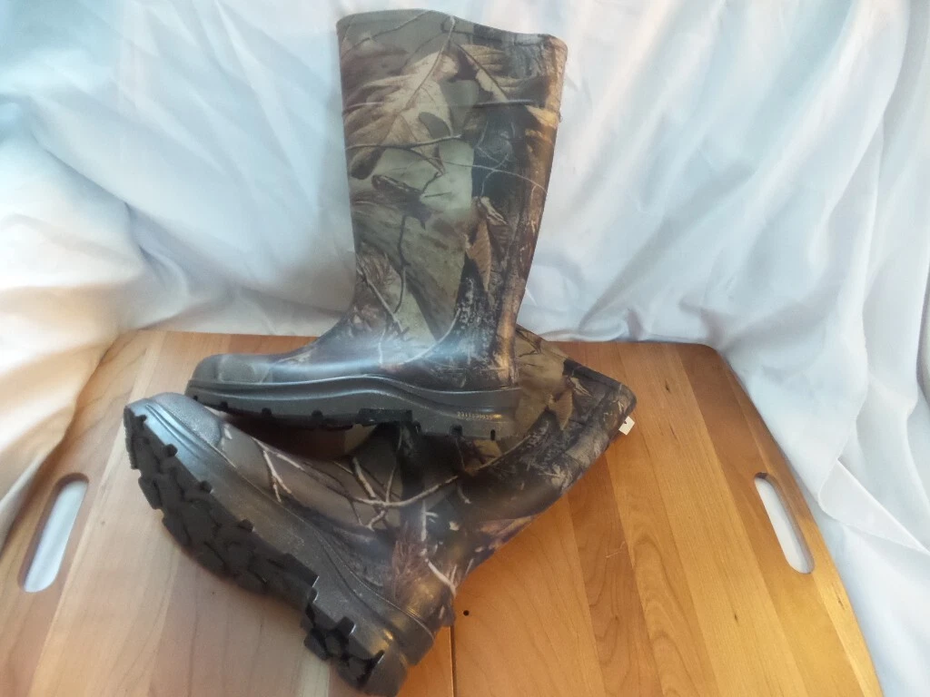 Honeywell Servus Easy Clean Unisex Camo Rain Boots Size Men 9/ Women 11 USA Made