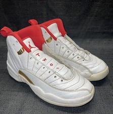 Nike Air Jordan 12 XII Retro GS Shoes Size 4Y FIBA Sneakers White Red 153265-107