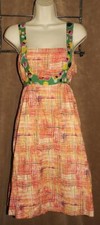 VIOLA ANTHROPOLOGIE ~ Colorful COTTON PRINT EMPIRE WAIST A-LINE DRESS sz 6