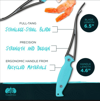 Toadfish Shrimp Deveiner Tool - Prawn & Seafood Peeler - Frogmore Shrimp Cleaner