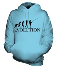 FISHING EVOLUTION OF MAN UNISEX HOODIE MENS WOMENS LADIES GIFT CLOTHING ANGLING