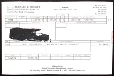 BERNIE MADOFF 2001 Stock Trade Confirm AMERICAN EXPRESS ~ Largest Ponzi Scheme