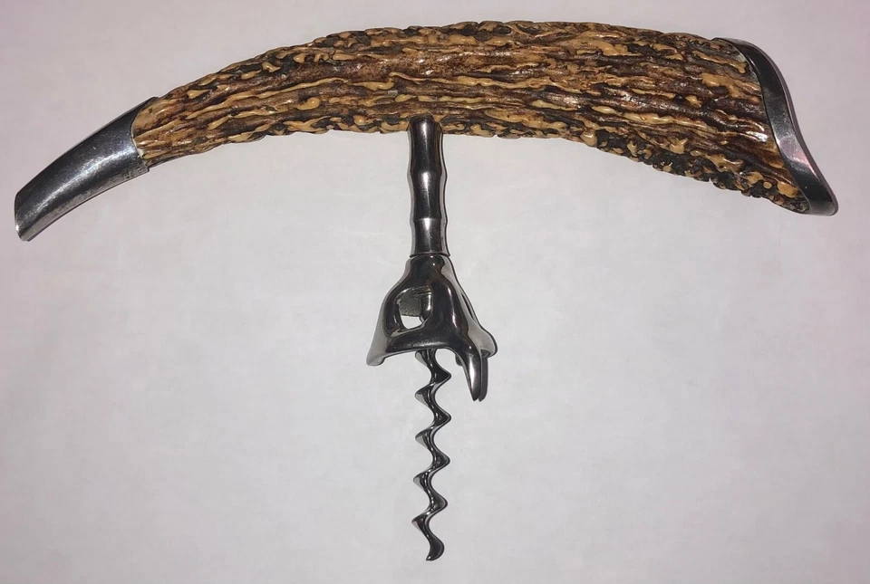 Parafuso de cortiça esterlina vintage grande 1800’s Gorham Stag - Imagem 2 de 4