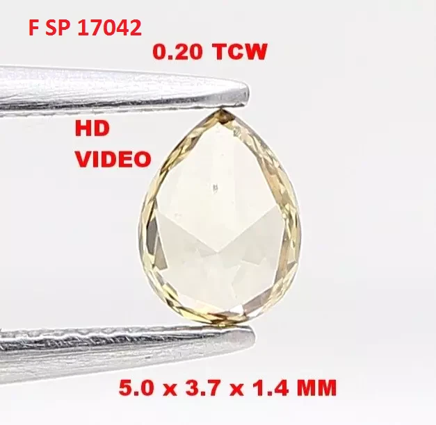 Brown Pear Natural Diamond 0.20tcw Brown Diamond Pear Diamond Rose Cut Diamond - Image 2 of 4