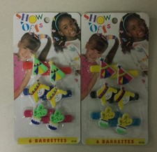 Vintage Kids Barrettes  1980's Self Hinge Snap Tight Unique old retro items