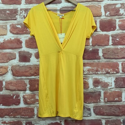 Rolla Coster Dress Womens Large Yellow Stretchy Casual Popover Short  Sleeves | eBay
