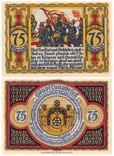 Osnabrueck 5-75 Pfennig 9 piezas juego de dinero de emergencia, 1921, harina #1032, UNC - Imagen 11 de 11