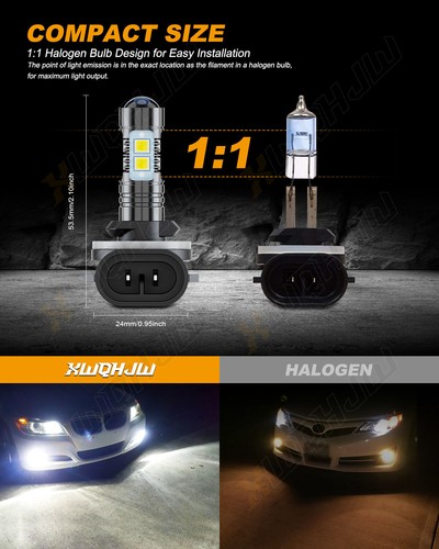 2X White 6000K 881 LED Bulb 50w Fog Driving light 862 885 889 894 White - 第 2/10 張圖片