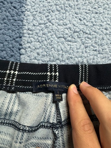 Adrienne Vittadini Women Sz L (Measure 30x27) Dark Blue Check Plaid Dress Pants - Picture 8 of 10
