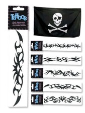 Pirate Costume Accessory 8" Arm Band Temporary Tattoo