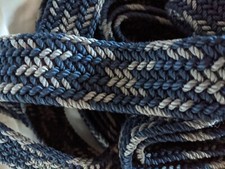 1.25 inch BRAIDED POLYESTER WEBBING Navy and Grey - 25 yards BELTS, BEACH BAGS