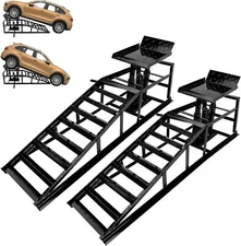2 Packs Hydraulic Car Ramps Low Profile Car Lift Service Ramps 10000lbs / 5 Tons