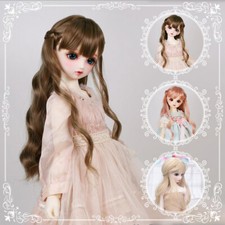 Long Wavy Wigs Curly Hair with Bangs for 1/3 1/4 1/6 BJD Doll Ball Jointed Toys