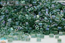 Miyuki Hexagon 2 Cut 11/0 Inside Dyed Teal Green AB Hex-0277