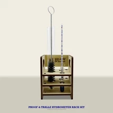 Proof & Tralle Hydrometer Rack Set, Moonshine, Distilled Spirits, Professional
