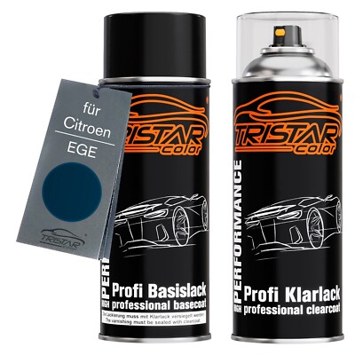 Autolack Spraydosen Set für Citroen EGE Bleu De Chine Metallic Basis Klarlack