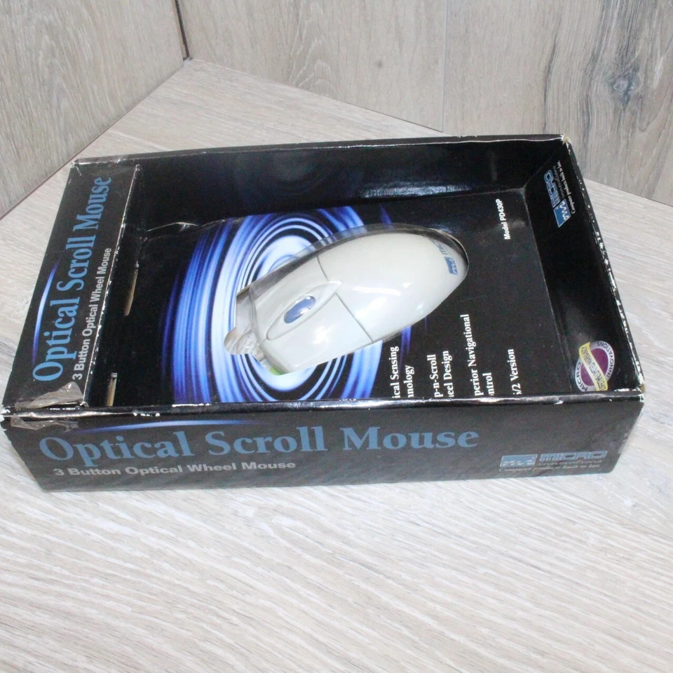 Micro Innovations PS/2 Optical Scroll Mouse Model PD430P NEW OLD STOCK (NOS) - Image 2 of 4