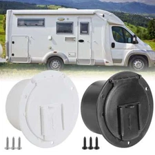 4.4inch Electric Cable Hatch 30 and 50 Amp Black Cords RV Power Cord Cable Hatch