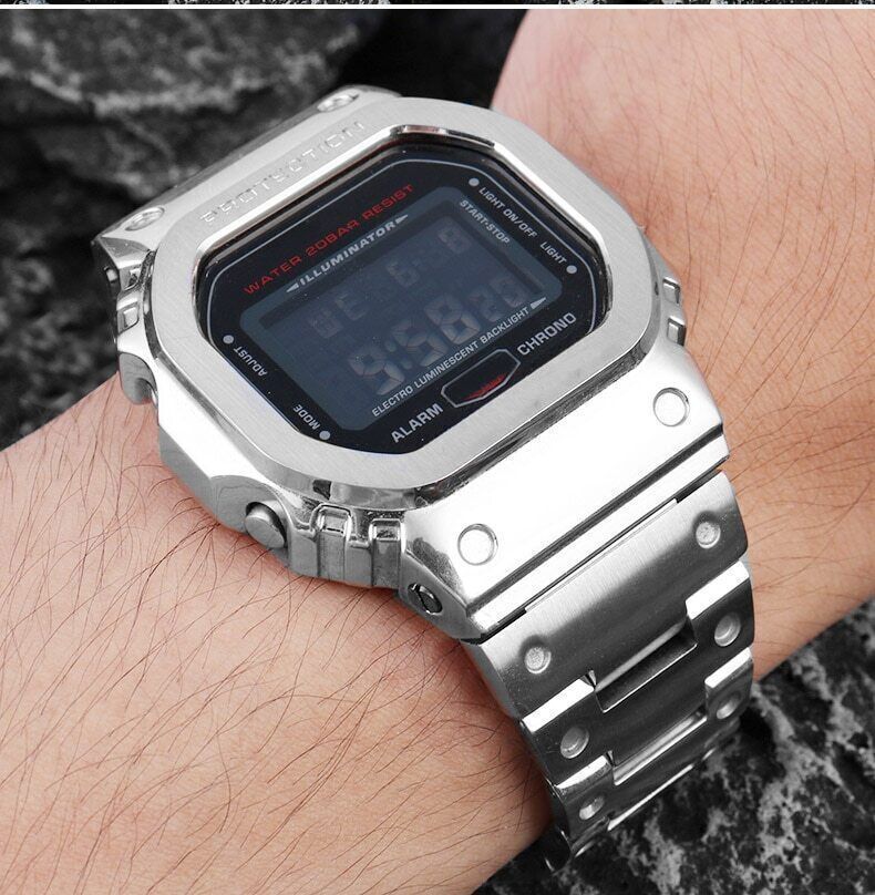 Stainless Steel Mod Kit Bezel Case Band For G-SHOCK DW5600 GW