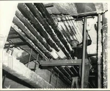 1966 Press Photo Man inspecting pipes, Willowbrook Institute for Basic Research