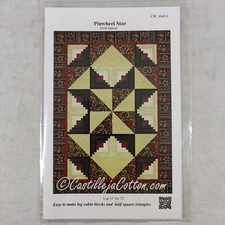 Pinwheel Star Log Cabin Block Quilt Pattern 52" x 72" Pattern Template
