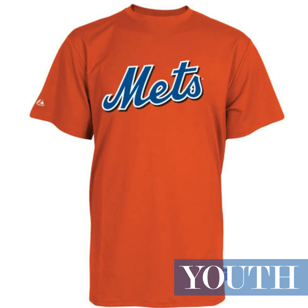 Majestic YOUTH/Boys New York Mets NY Baseball T-Shirt Cool Mesh