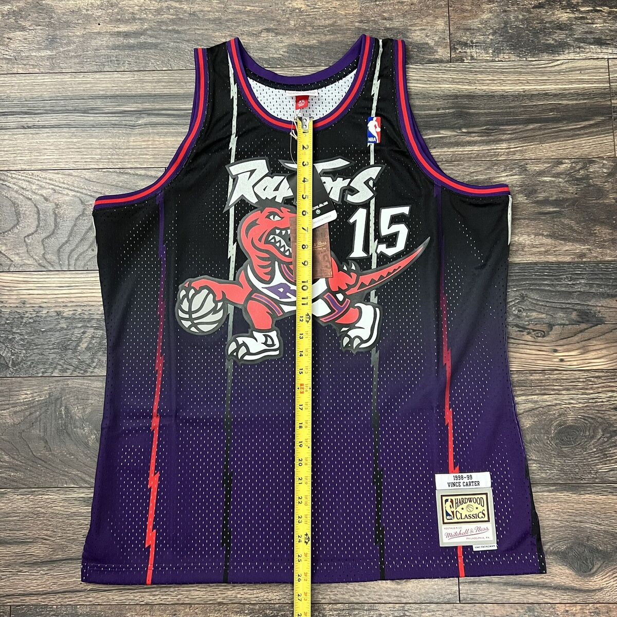 Men's Mitchell & Ness Vince Carter Red/Purple Toronto Raptors 1998/99 Hardwood Classics Fadeaway Swingman Player Jersey Size: Extra Large