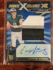 2022 Panini XR CARSON STRONG Rookie Xcellence Auto Blue 5/49 Swatch #RXE-CS RC