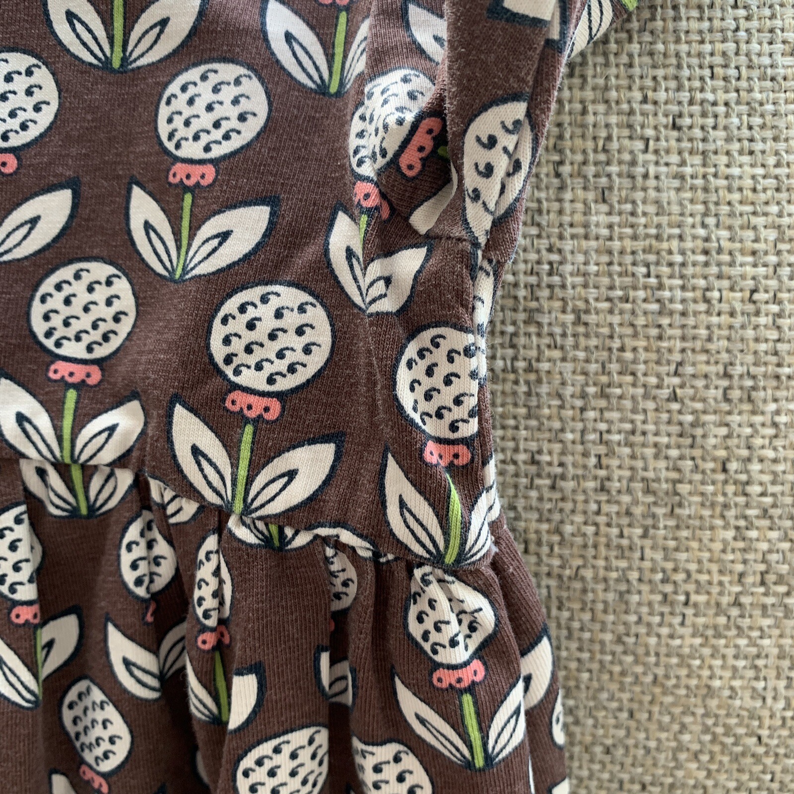 Matilda Jane Fall Dress Size 12 Months Baby Girl Brown Floral Long Sleeve