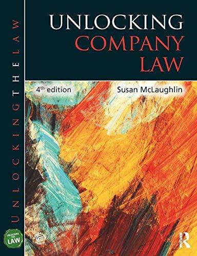 Unlocking Company Law (Unlocking the Law). McLaughlin 9781138609631 New**