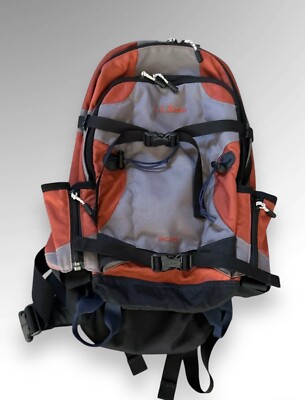 LL Bean Escape Backpack Orange Adjustable Camping Hiking Unisex