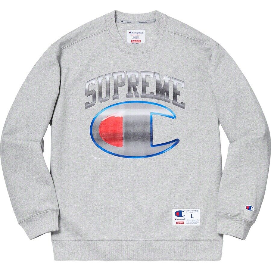 Supreme Champion Chrome Crewneck Black Teal Red Grey S/S 19