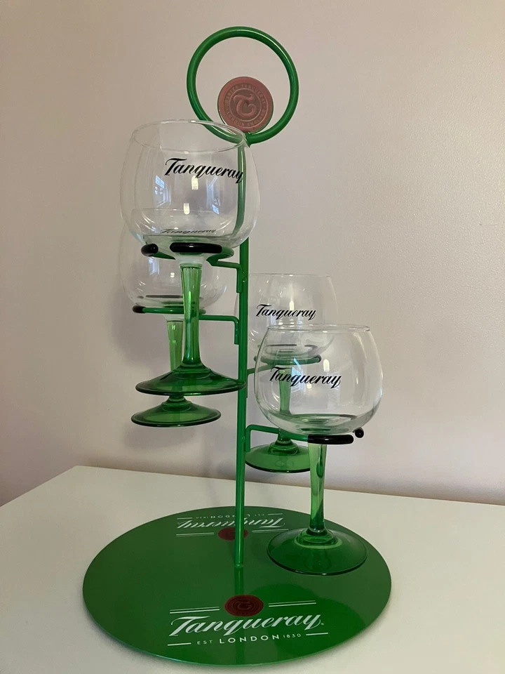 Rare Stunning Party Piece Tanqueray Gin Tree Plus 4 X Tanqueray Gin Glasses - Image 3 of 4