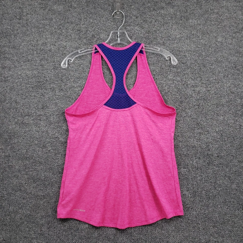 锐步背心女式 S 小号粉色基本网眼镶嵌赛车 Speedwick 跑步上衣 — 第 2/4 张图片