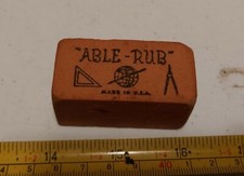 Vintage Able Rub Engineer Drafting Tools Graphics Advertising Eraser Rare